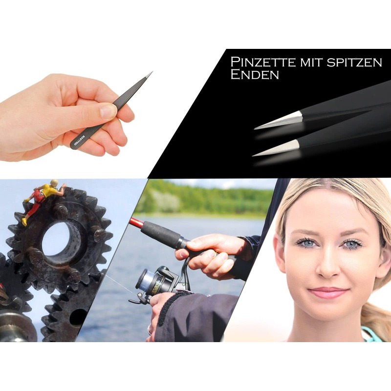 Powder Coated Tweezers 12 cm Stainless Steel