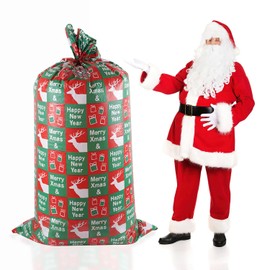 ysmile Oversized Gift Bag for Christmas, Extra Large Christmas Plastic Bag, 60 Inch Jumbo Gift Bag Holiday Present Wrap Big bag