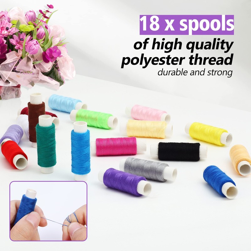 Sewing Kit, AUERVO Mini Sewing Kits 86PCS Thread and Needles