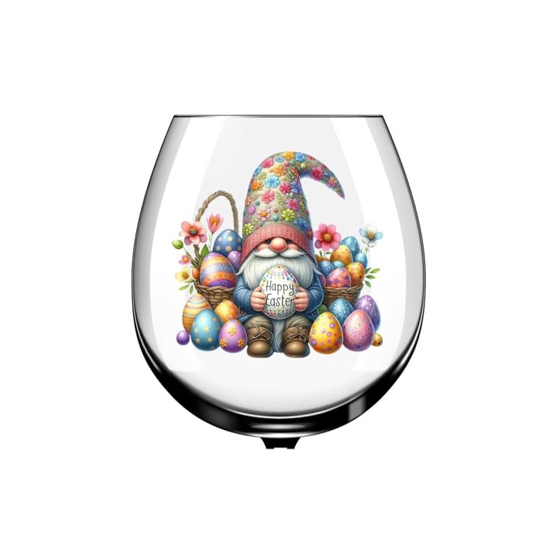 x12 Gnome Gonk Easter Glass Vinyl Decal Stickers Colour ol494