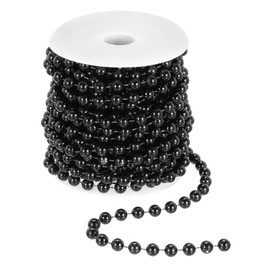 PATIKIL 33 Feet Pearl String 8 mm Craft Pearl Bead Garland Faux Beads Spool Roll Strands Pearls Chain Trim for Wedding Party Flower Christmas Tree Decoration DIY Crafts, Black