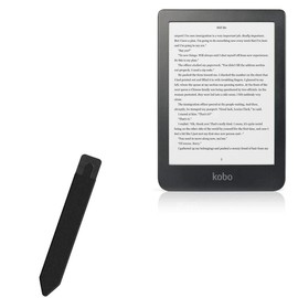 BoxWave Stylus Pouch Compatible with Kobo Clara HD - Stylus PortaPouch, Pen Stylii Holder Carrier Portable Self-Adhesive - Jet Black
