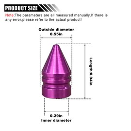 4PCS Conical Car Tire Valve Caps, Aluminum Alloy Tire Valve Stem Covers, Corrosion Resistant Car Rim Dust Caps, Universal Tire Trim Accessories for Trucks, SUVs and Motorcycles (Purple)