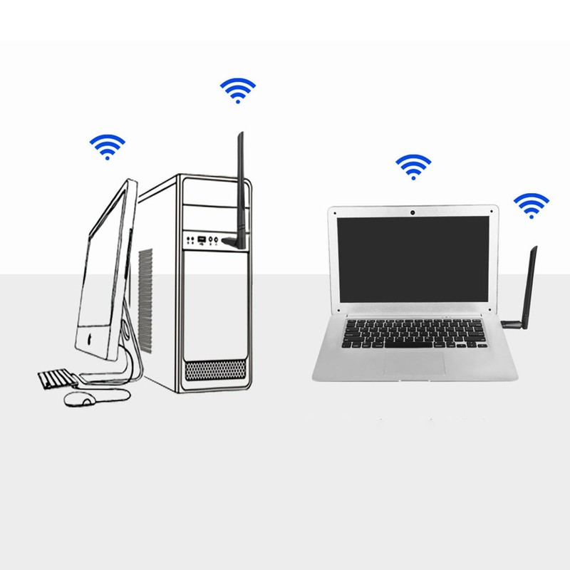 WiFi Dongle USB 3.0 1300M Dual Band High Gain Antenna