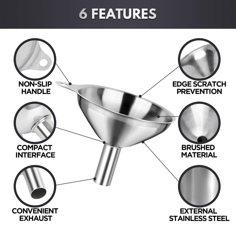 Kitchen Funnels for Filling Bottles, YGDZ 3pcs Small/Medium/Large Food Grade