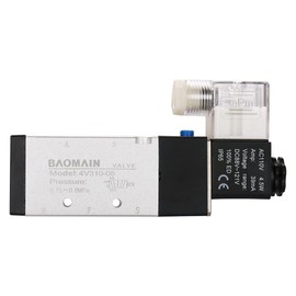 Baomain Pneumatic Solenoid Air Valve 4V310-08 AC110V 5 Way 2 Position PT 1/4 Internally Piloted Acting Type Single Electrical Control