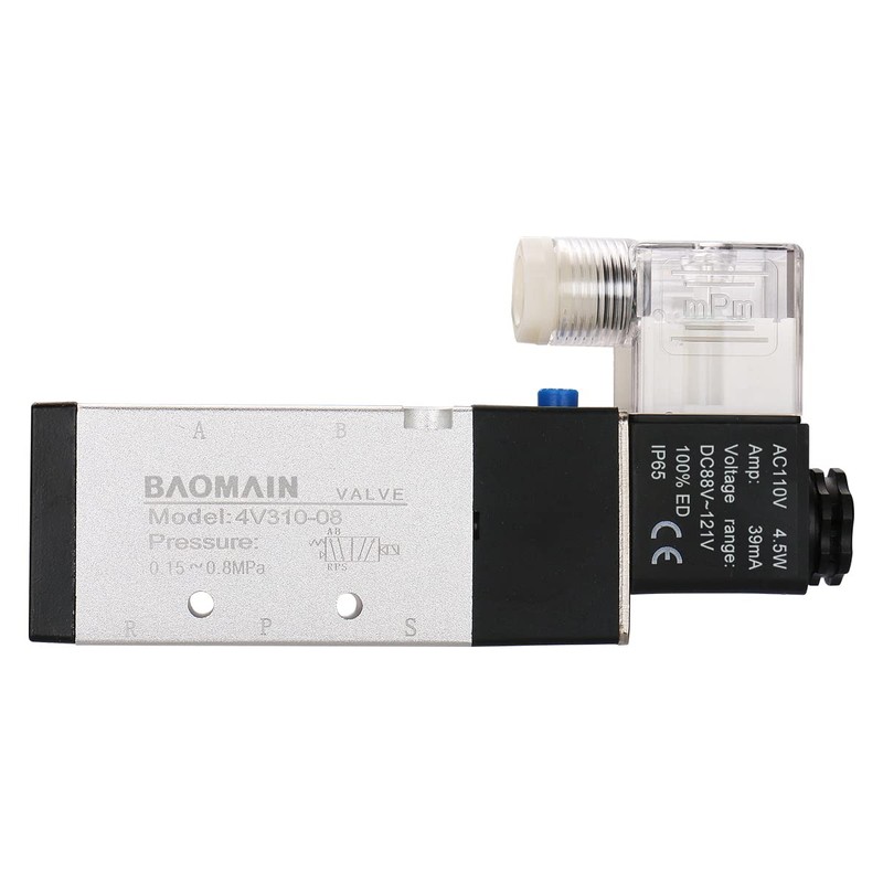 Baomain Pneumatic Solenoid Air Valve 4V310-08 AC110V 5 Way 2