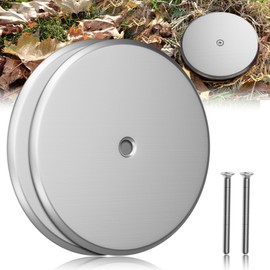 Wuno Shop 7 Inch Cleanout Cover Plate, Round Cleanout Plug Access Hole Covers, Blank Flat Cover Plate for Useless Hole in Floor Drain/Ceiling/Drywall, with Large Securing Screw, Stainless Steel- 2 Pcs