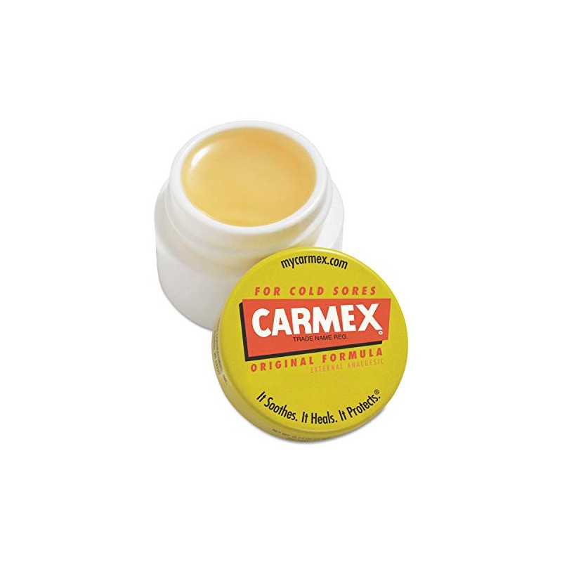 Carmex Bálsamo labial hidratante, sabor original, tarro de 0.25 onzas,