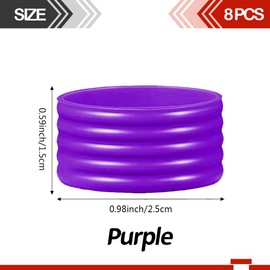Good Elasticity 8 Pcs Purple Tennis Racket/Pickleball Paddles/Squash Silicone Ring Racket Grip Bands Rubber Ring,Grip Finishing Ring/Racquet Grips Overgrip (8pcs Purple)