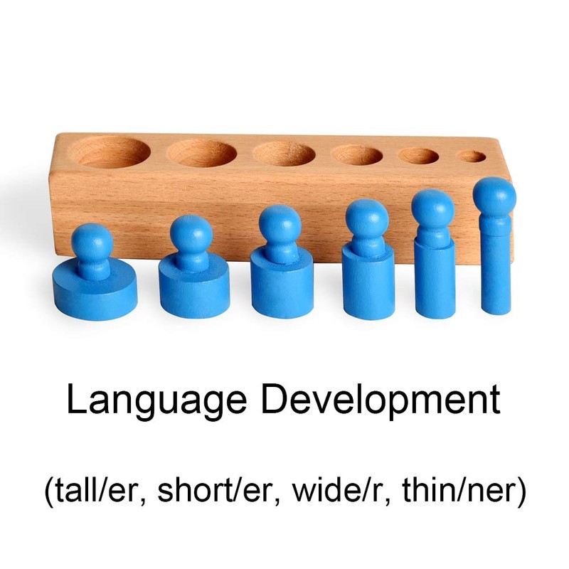 BOHS Montessori Knobbed Cylinders Blocks - 6 Pegs / 6.7