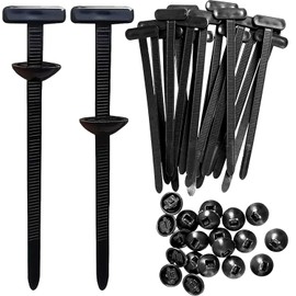 FXHDC-M 20PCS Universal Nylon Cable Tie Buckle Kit - Heavy Duty Self-Locking Rivets with UV-Resistant Push Mount Clips, Automotive Grade Fasteners for Fender Liners Engine Guards Wiring Organization
