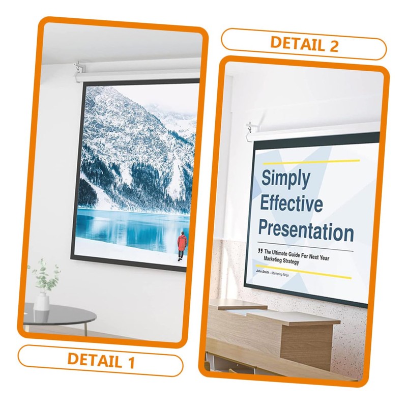 TEHAUX 1Set Ceiling Mount Projector Screen Hook Bracket Shaped Wall