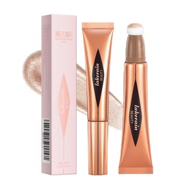 Liquid Highlighter Beauty Wand，Highlighter and Bronzer Stick with Cushion Applicator/Natural Shimmer Smooth Silky Cream Face Highlighter Bronzer Stick Makeup Beauty Wand (03# Highlighter Stick)