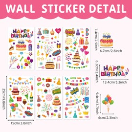 Bamsod Happy Birthday Stickers for Kids Adults Birthday Stickers for Birthday Party, Birthday Gifts Cards, Birthday Supplies Decorations for Kids Adults