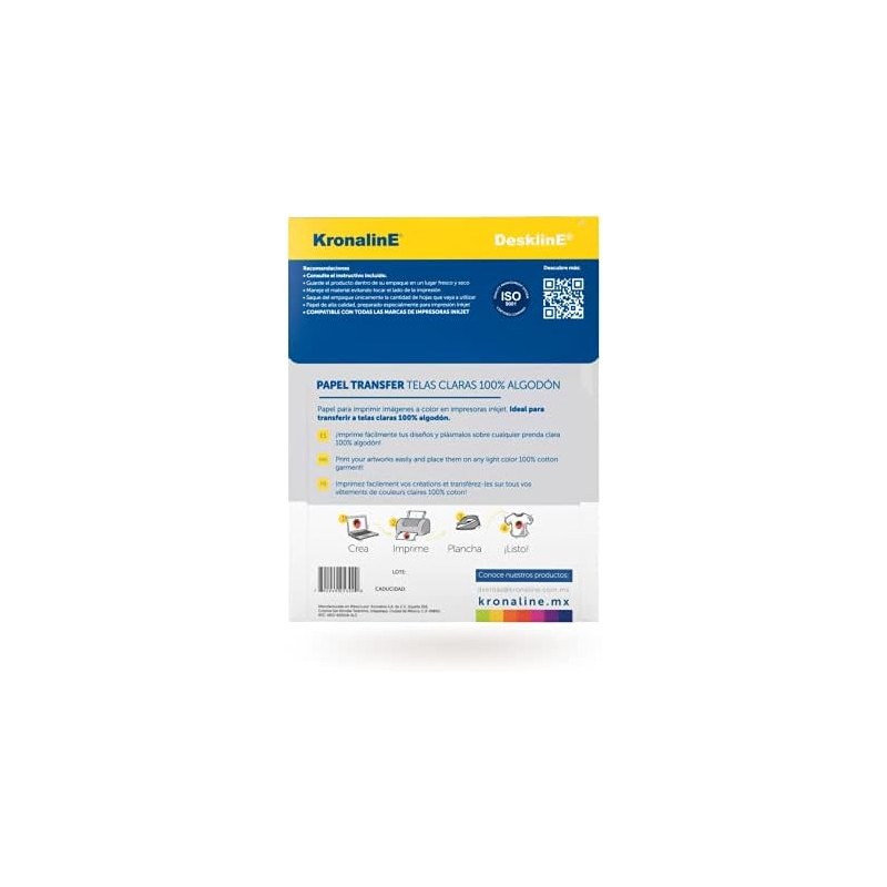 Papel Transfer Para Telas Claras (Paquete Con 10 Hojas Tamaño