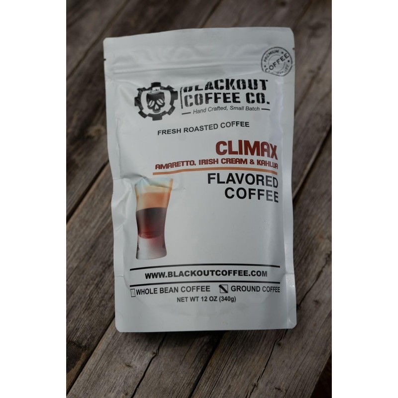 Blackout Coffee Climax Amaretto, Irish Cream & Kahlua Flavored Ground