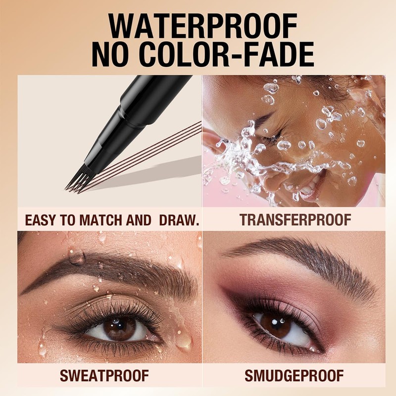 Eyebrow Pencil with 4 Tips Micro Head, Eyebrow Pencil Micro