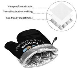 Oven Mitts and Pot Holders Sets of 4 Heat Resistant Oven Gloves Potholder for Kitchen Cooking Baking BBQ (Kitchen)