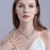 Layered Necklace for Women Stackable Beaded Pearl Choker Necklace for