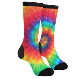 Tie Dye Socks Spiral Rainbow Funny Novelty Casual Crew Socks Gifts For Men Women