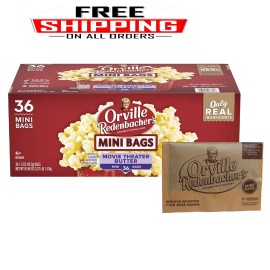 Orville Redenbacher's Movie Butter Microwave Popcorn, Mini Bags, 1.5 oz., 36 pk.