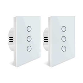 Alexa Roller Shutter Switch, WiFi Roller Shutter Switch, Smart Blinds Switch with Touch Panel Compatible with Alexa and Google Home, App Controllable and Timer Function, Pack of 2