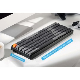 Keychron K4 Bluetooth Wireless Mechanical Keyboard RGB LED Backlit, Hot-swappable Compact 100 Keys USB Wired Computer Gaming Keyboard Aluminum Frame for Mac Windows, Gateron Brown Switch