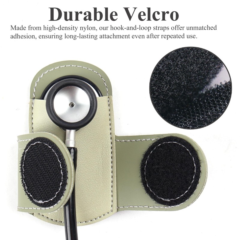 Czzmy PU Leather Stethoscope Holder with Clip for Belt, Stethoscope