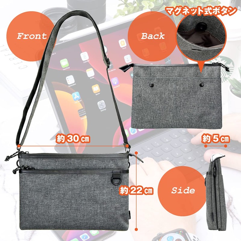 FeasibleSite Shoulder Bag, Crossbody Sacoche Pochette, Thin, Shopping, Travel, Leisure,