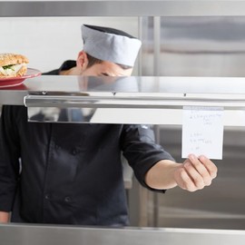 TrueCraftware- 24" Stainless Steel No Clip Check Holder Ticket Rack- Restaurant Ticket Holder Receipt Holder Order Ticket Holder Ticket RackBill Orders Display Rail for Kitchen Cafes Bar Restaurants