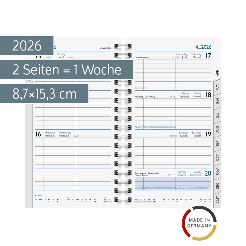 BRUNNEN Weekly Replacement Calendar Model 756 '26 | 87 x
