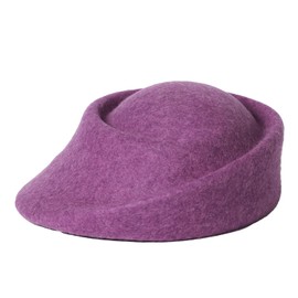 French Beret for Women Boinas para Mujer Vintage Fascinators Wool Berets Solid Color Beret Fashion Outdoor Winter Pillbox Hat, Purple, Medium