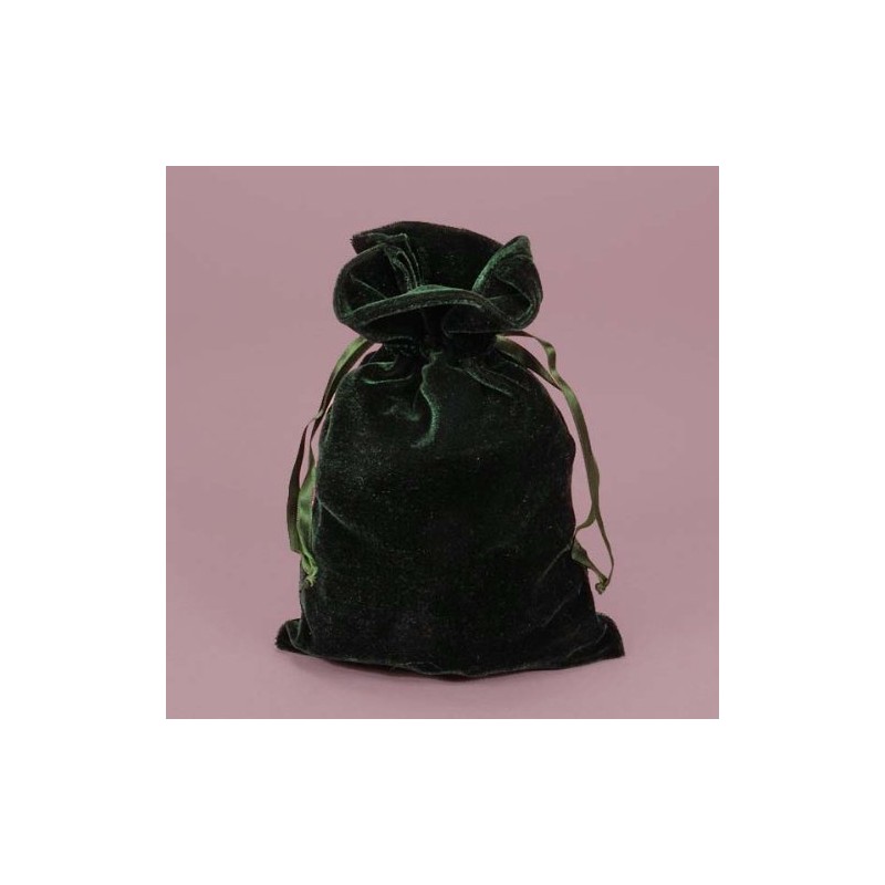 Paper Mart Hunter Green Velvet 6x9 Tarot and Dice Bag