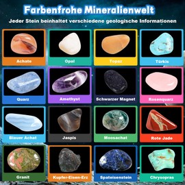 Herenear Planet Excavation Set for Children, Gemstones Excavation Set, Fossils Minerals Treasure Hunt Toy for Children from 6 7 8 9 10, Planets Gift for Boys and Girls