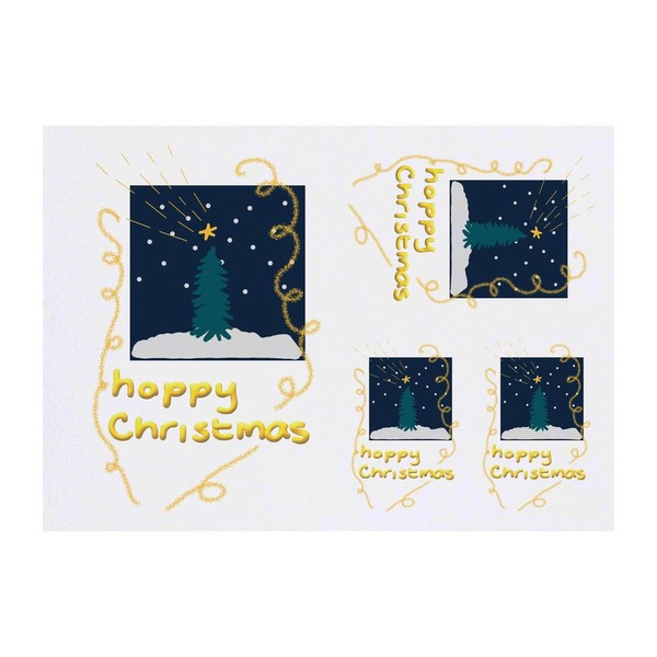 4 x 'Christmas Snow Scene' Temporary Tattoos - Water Resistant,