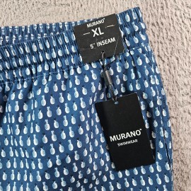 Murano NWT Murano Swim Shorts Trunks Men XL 5" Inseam Lined Pineapple Teal Blue White
