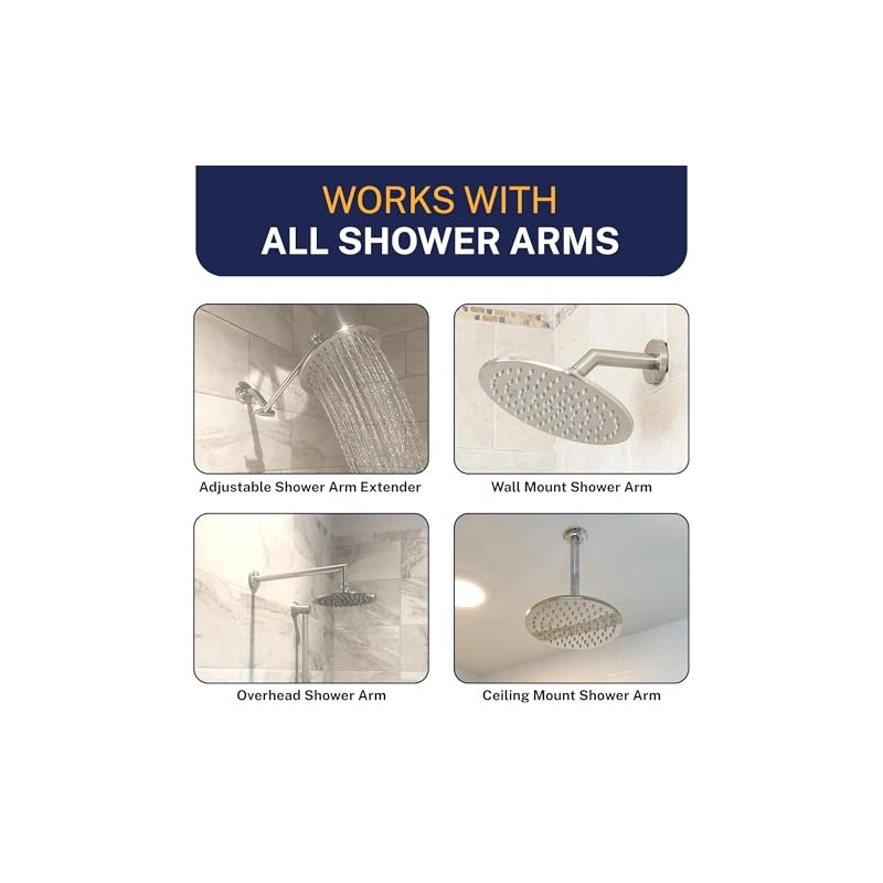 HammerHead Showers® Solid Metal 8 Inch Rainfall Shower Head –