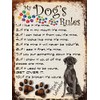 MY DOG'S RULES RETRO STYLE METAL TIN SIGN/PLAQUE BLACK LABRADOR