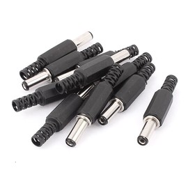 uxcell 5.5x2.1mm DC Male Connector Power Supply Ends Solder Adapter DIY DC Barrel Connectors Replacement 10 Pack