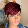 SAEIALL Peluca Corta Estilo Pixie de Cabello Humano para Mujeres
