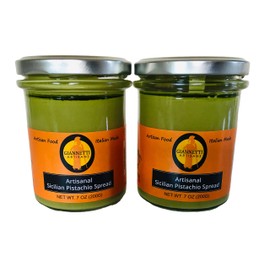Giannetti Artisans Imported Sicilian Pistachio Spread with NO PALM OIL & 55% Sicilian Pistachio - 2 pack of 7.05 oz Jars