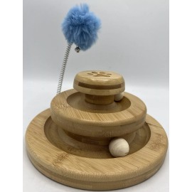 Woody Being Bamboo Interactive Cat Ball Tower Cat Toy Kitty 3 Layer