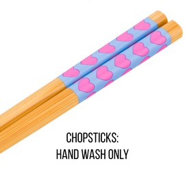 Silver Buffalo Care Bears Food Sushi Ceramic Ramen Noodle Rice Bowl with Chopsticks, Microwave Safe, 20 Ounces