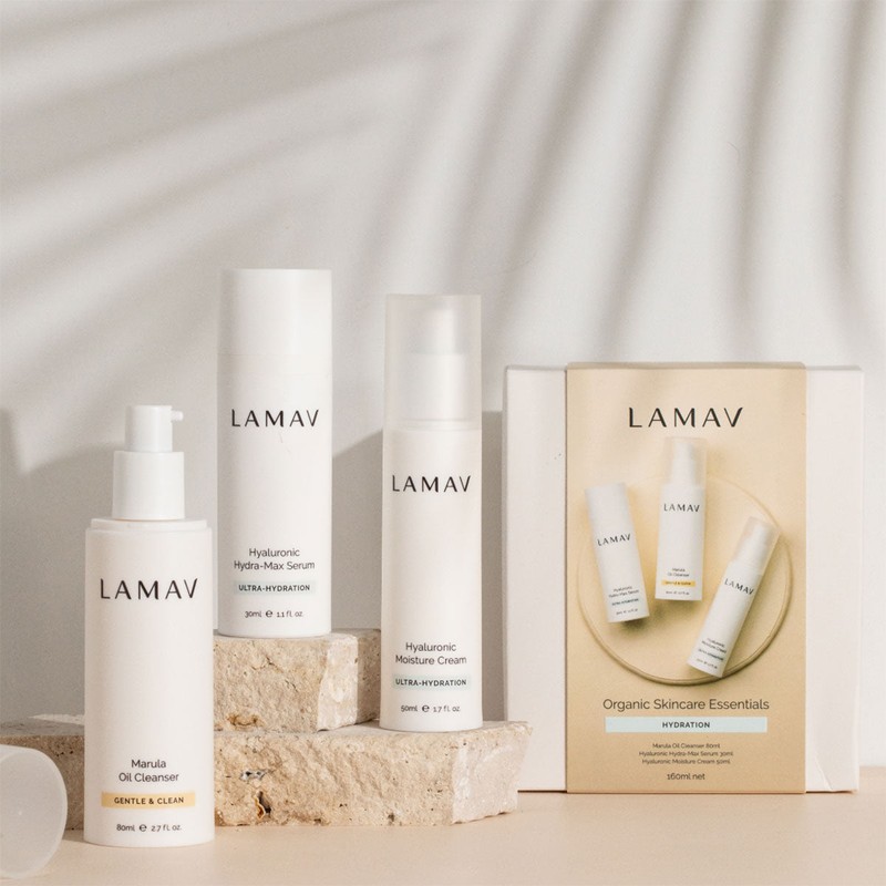 LAMAV Hydration Organic Skincare Essentials, 3 Item Pack