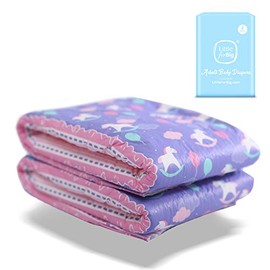 LittleForBigÂ Printed Brief Diaper Incontinence UnderwearÂ 2Â Pieces-LittleÂ FantasyÂ (LargeÂ 36â³-46â³)