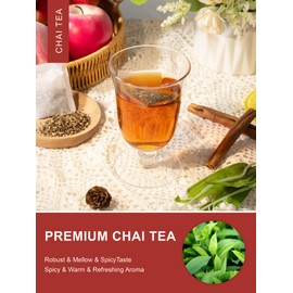 TeeLux Chai Black Tea, Black Tea with Cinnamon, Ginger, Clove & Star Anise, Mellow & Spicy Flavor, Natural, 100 Count