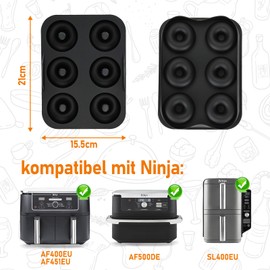 wokdsbl 2 x mini muffin baking moulds, compatible with Ninja AF400EU, AF451EU, AF500DE and SL400EU hot air fryer, baking mould Ninja hot air fryer for cakes, muffins