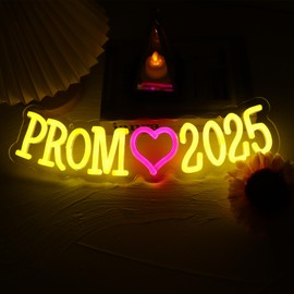 ASDGGBL PROM 2025 Neon Sign Graduation Congratulations Graduation Party Decor Wall Art Sign Prom 2025 Congratulations Sign for Birthday Wedding Graduation Party Gift Wall Decor