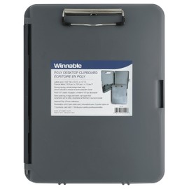 Winnable Poly Desktop Clipboard with Storage – Portable Writing Board with Secure Clip